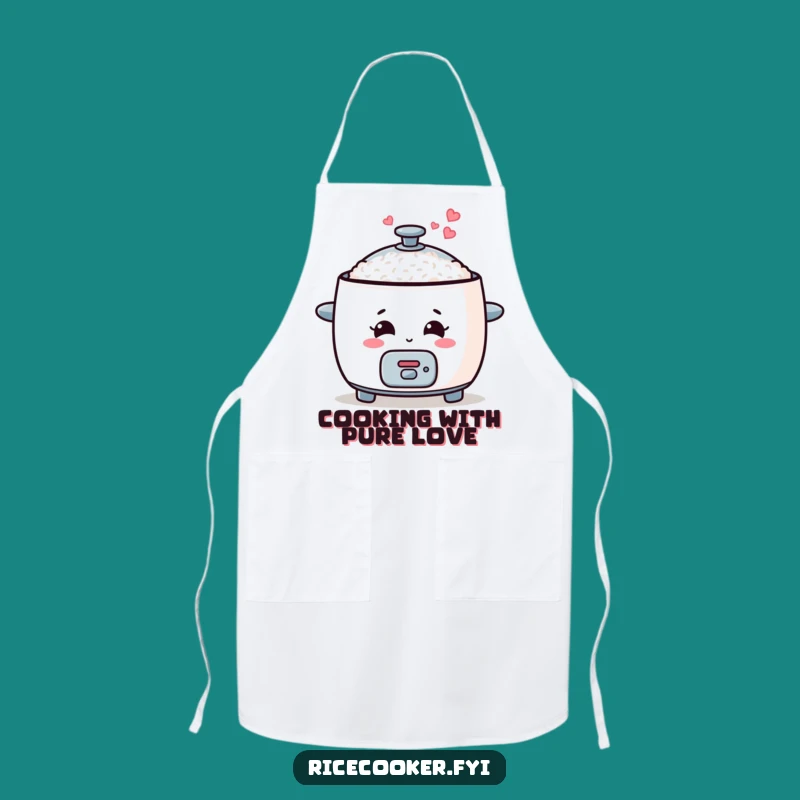 Funny Rice Cooker Apron, Kitchen Fun with Steaming Hearts, Great Funny Gift