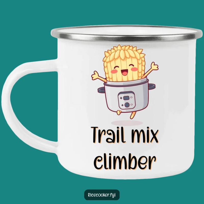 Funny Joyful Rice Grain Camping Mug: Sip and Celebrate Outdoors