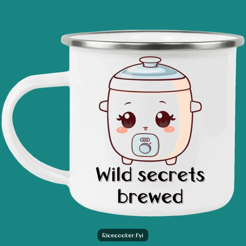 Funny Winking Rice Cooker Camping Mug, Outdoor Playful Cup, Adventurous Humorous Gift