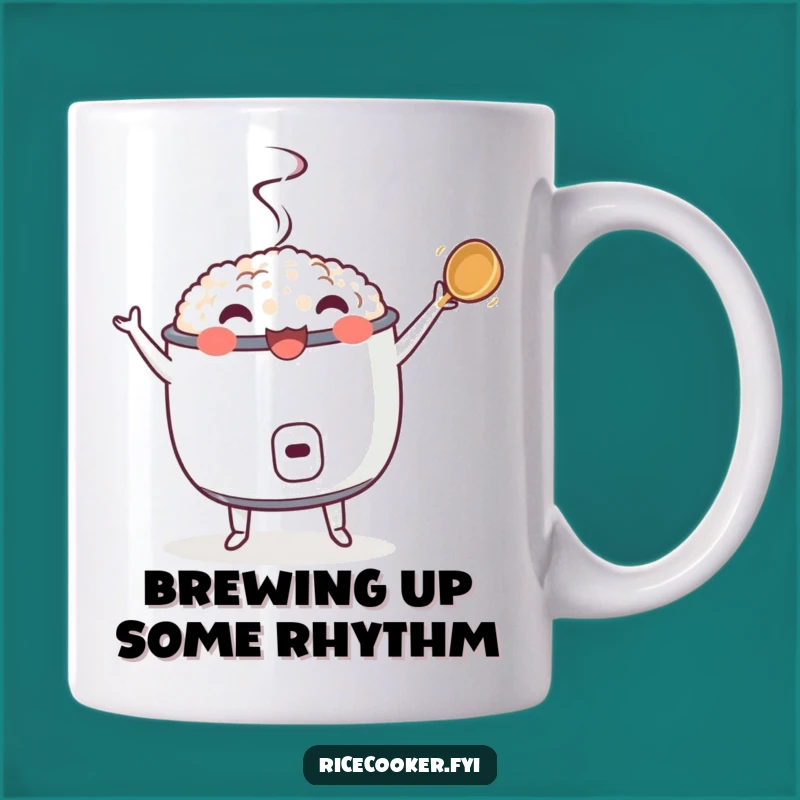 Funny Dancing Rice Cooker Mug - Enthusiastic Ladle Twirl, Perfect Humorous Gift