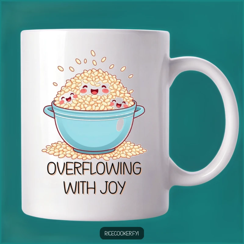 Funny Overflowing Rice Mug - Laughing Grains Gift for Rice Enthusiasts