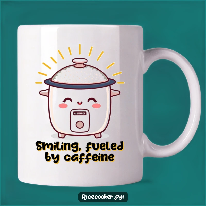 Funny Smiley Rice Cooker Mug - Warm Energy Design, Perfect Happy Humorous Gift