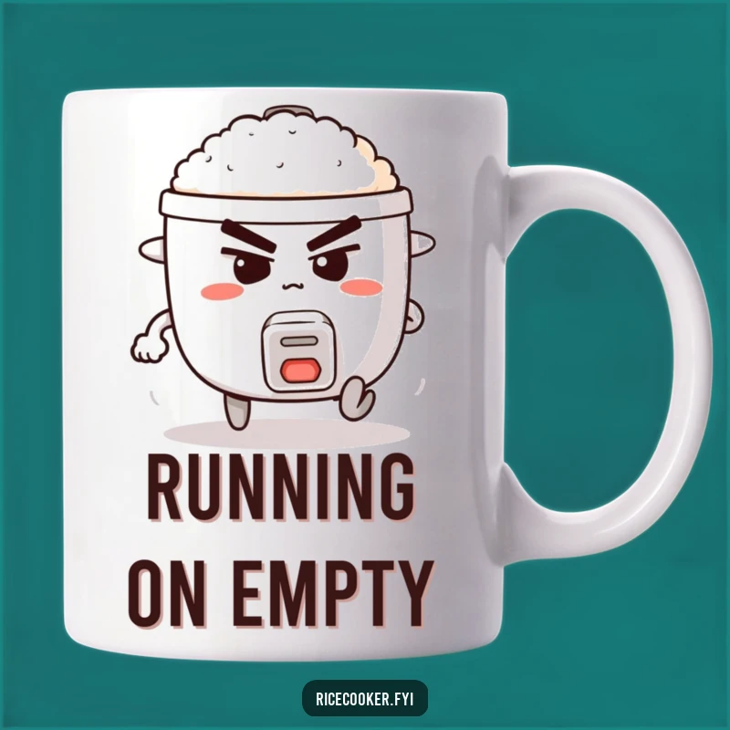 Funny Running Rice Cooker Mug - Determined Kitchen Appliance, Gift