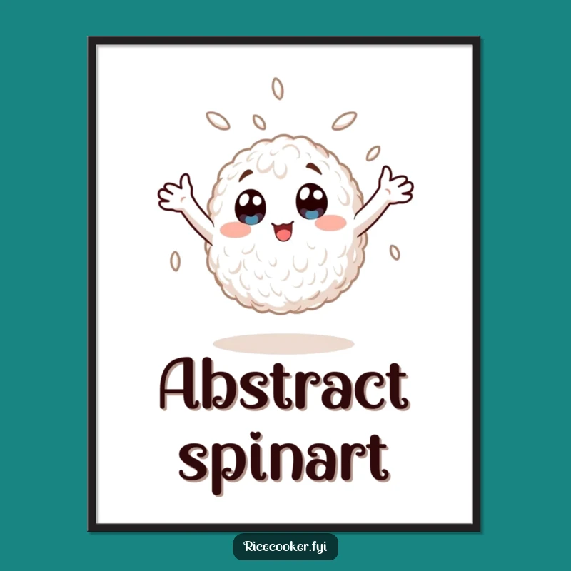 Funny Spinning Rice Grain Digital Art - Anime Style Wall Decor, Gift