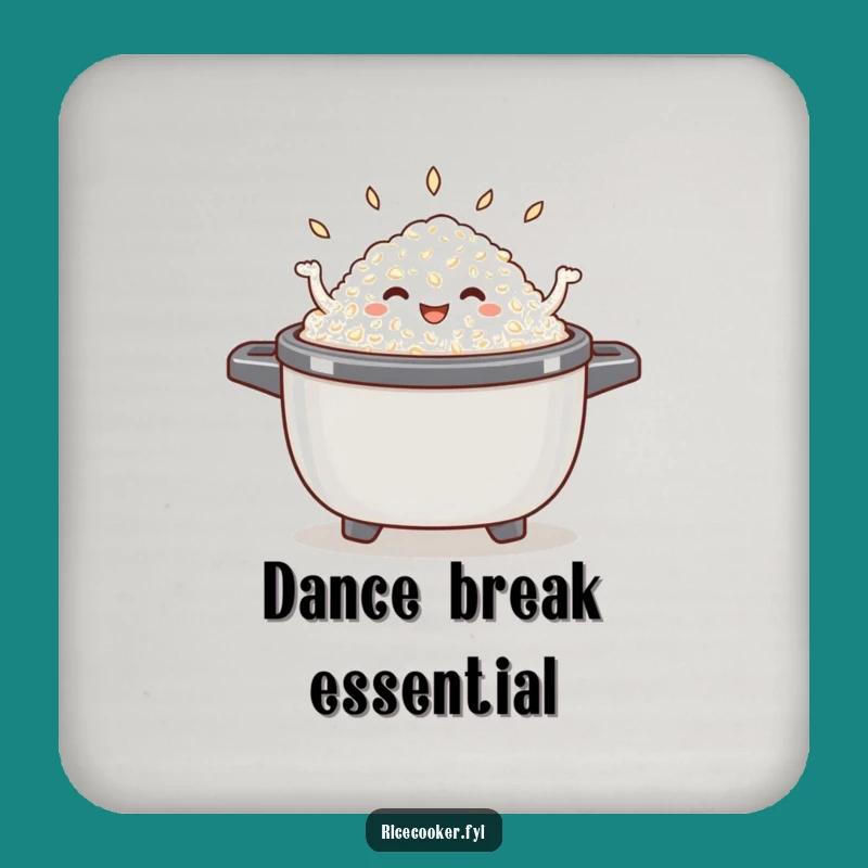 Funny Dancing Rice Drink Coaster - Protect Surfaces with Happy Vibes