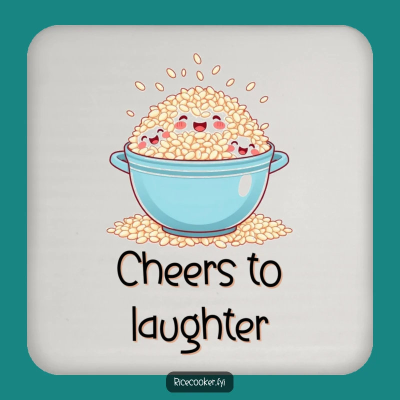 Funny Overflowing Rice Drink Coaster - Protect Surfaces with Laughter