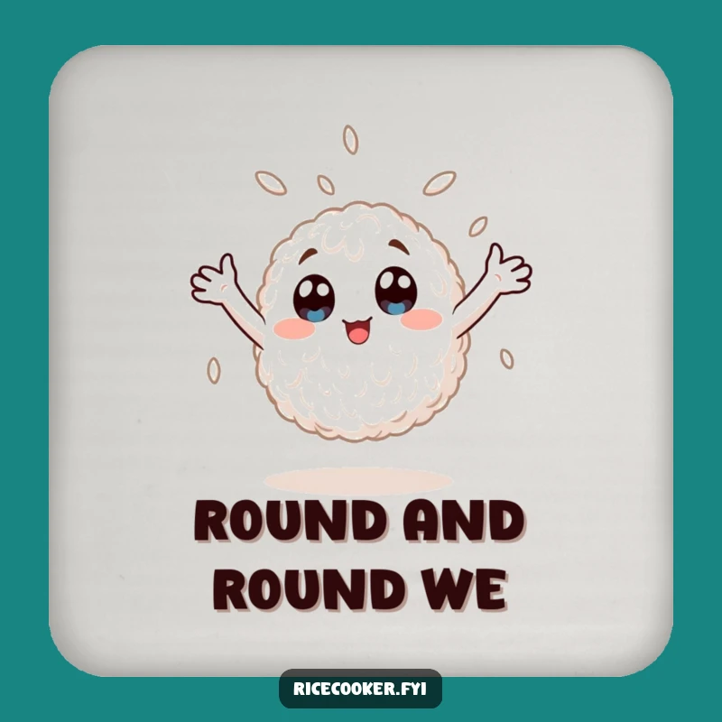 Funny Spinning Rice Grain Coaster - Protect Surface Anime Style, Gift