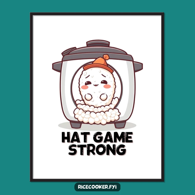 Funny Confused Rice Grain Poster - Whimsical Art for Curious Kitchens