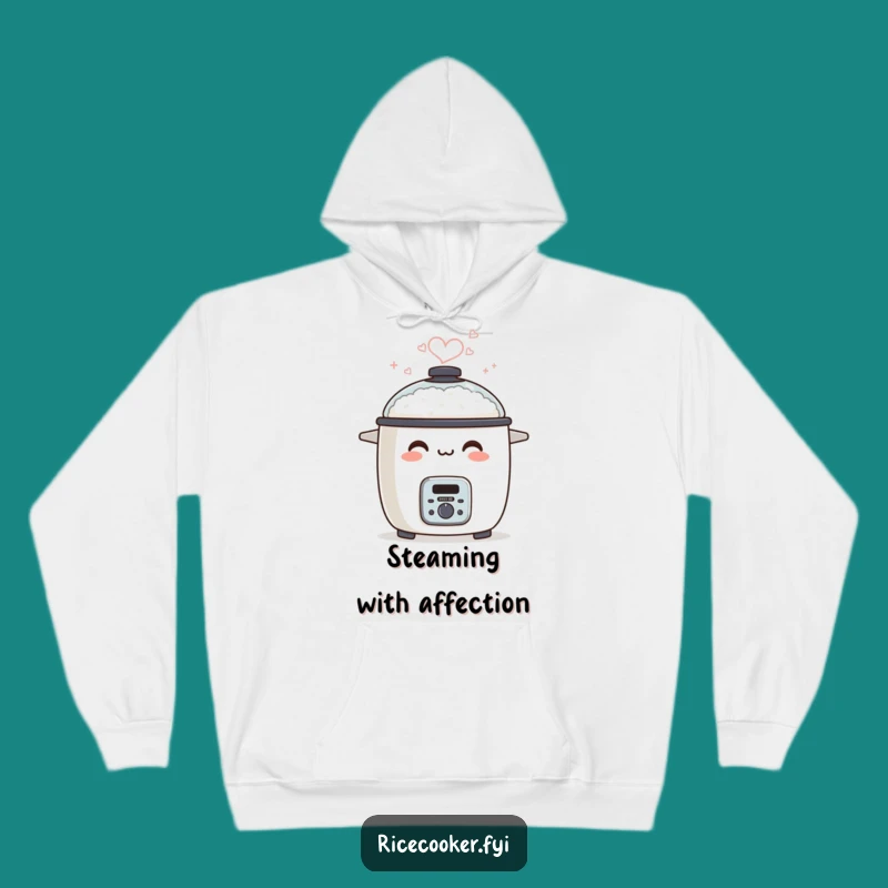 Funny Smiling Rice Cooker Hoodie, Cozy Heart Steam Sweatshirt, Humorous Comfort Gift