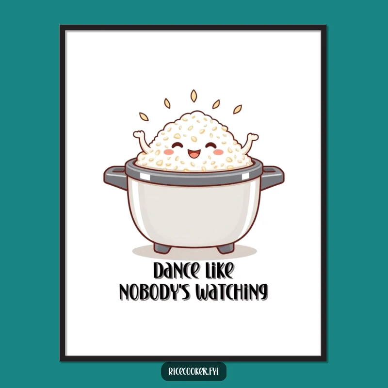 Funny Free Printable Dancing Rice Art - Joyful Downloadable Decor