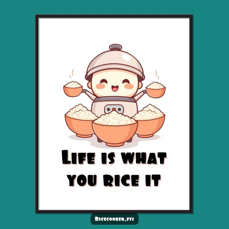 Funny Free Printable Rice Cooker Juggling Art - Hilarious Downloadable Decor