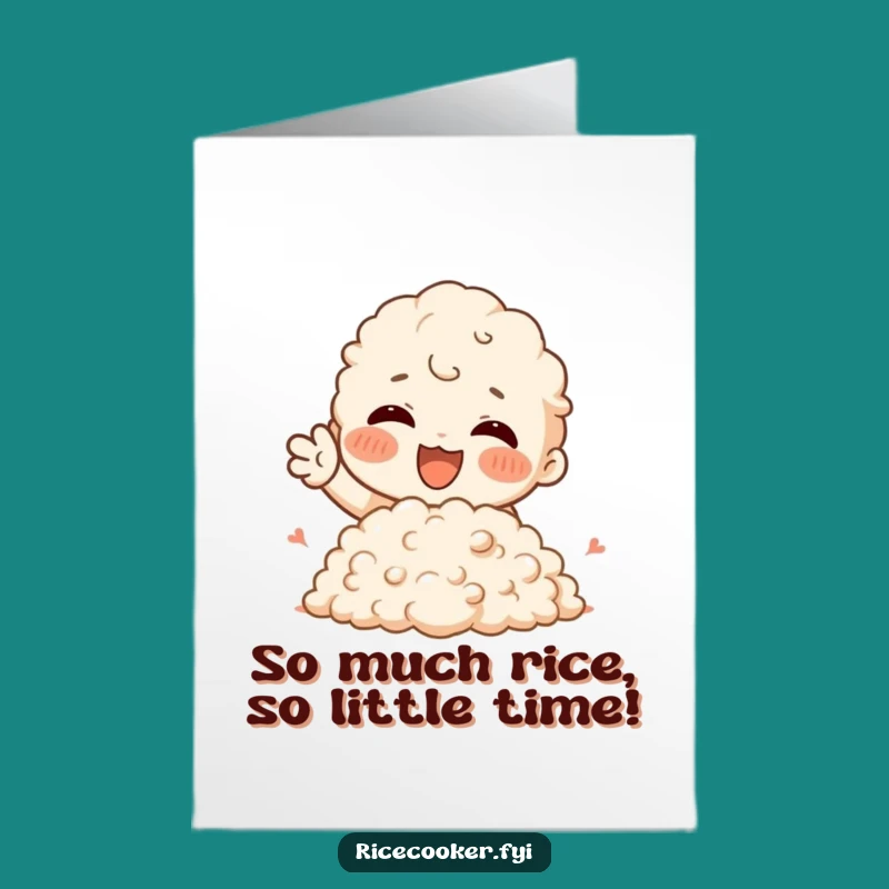Free Printable Birthday Card: Joyful Rice Mound, Funny Downloadable Celebration
