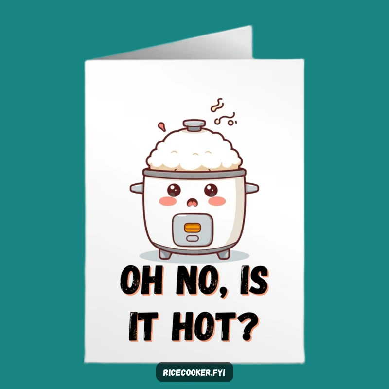 Free Printable Birthday Card: Surprised Rice Cooker, Hilarious Downloadable Gift for Foodies