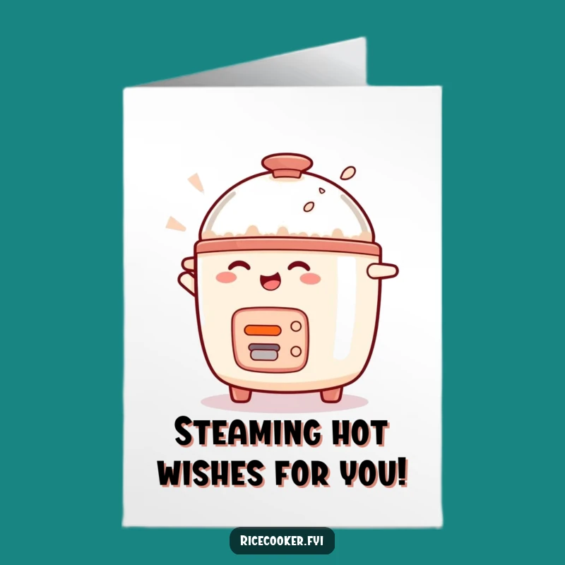 Free Printable Birthday Card: Funny Rice Cooker spins with Joy - Downloadable Gift!