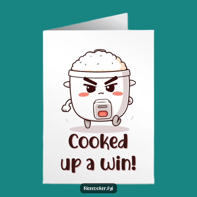 Free Printable Congrats Card: Determined Rice Cooker Run, Funny Downloadable Gift
