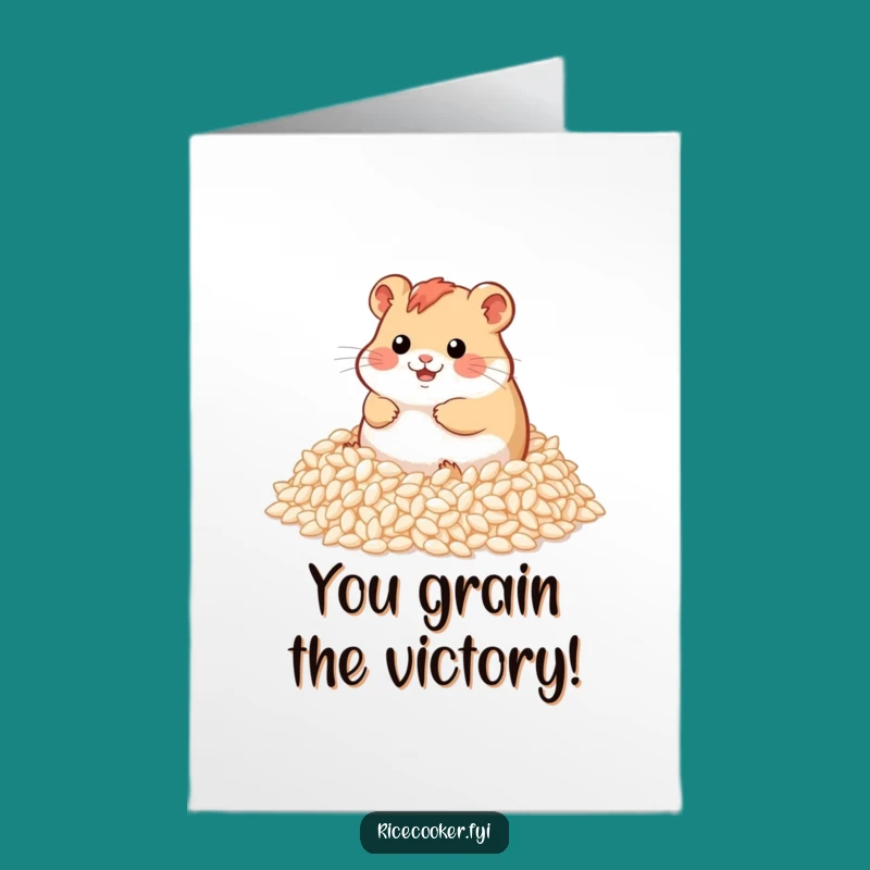 Free Printable Congratulations Card: Hilarious Hamster Rice Celebration, Perfect Humorous Downloadable Gift