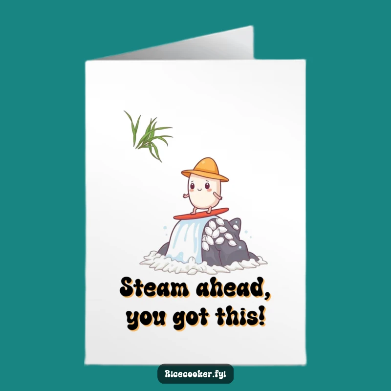 Free Printable Congrats Card: Surfing Rice Grain Achievement, Funny Downloadable Gift