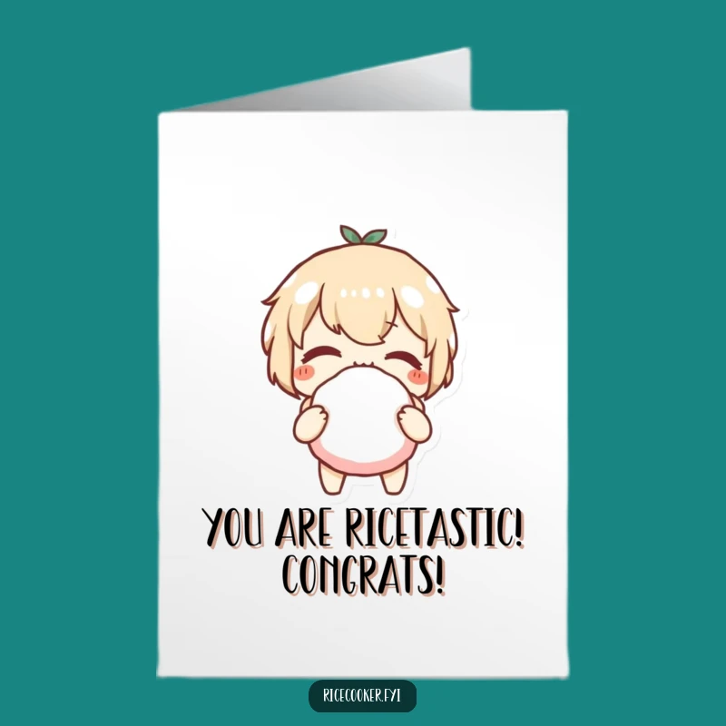 Free Printable Congrats Card: Cheeky Rice Ball Champ - Humorous Downloadable