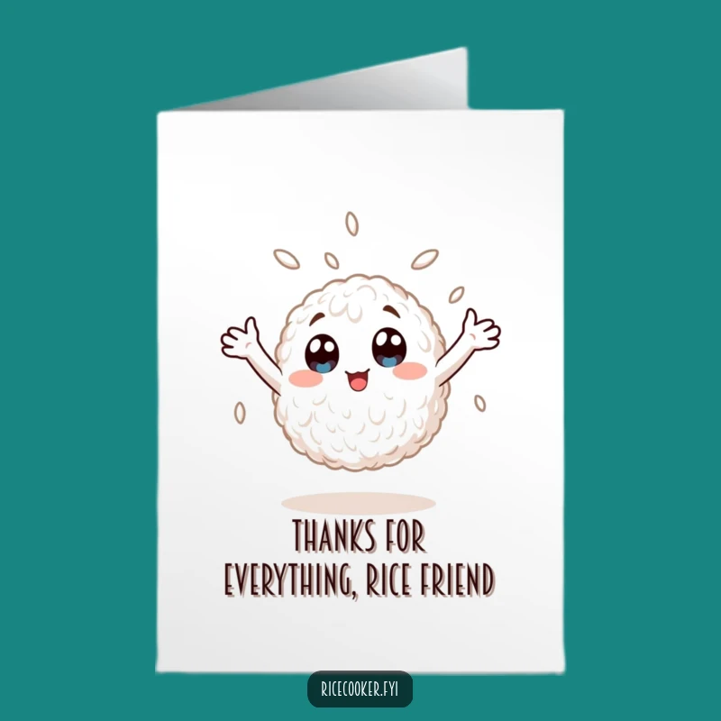 Free Printable Thank You Card: Spinning Rice Grain Gratitude, Funny Downloadable Gift