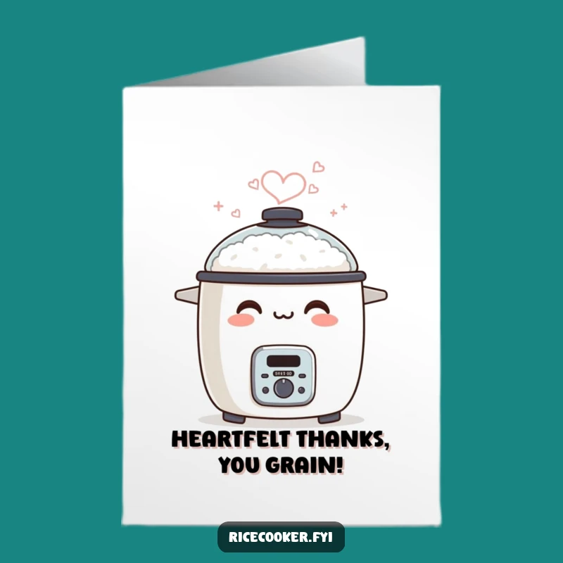 Free Printable Heart Steam Rice Cooker Thank You Card - Warm Downloadable Gift!
