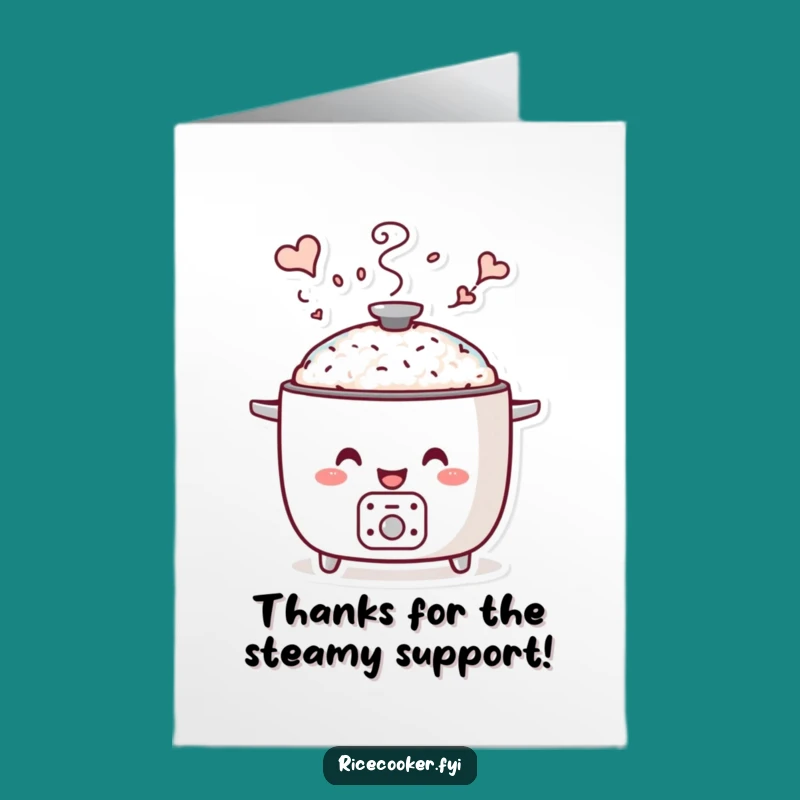 Humorous Free Printable Whimsical Steam Rice Cooker Thank You Card