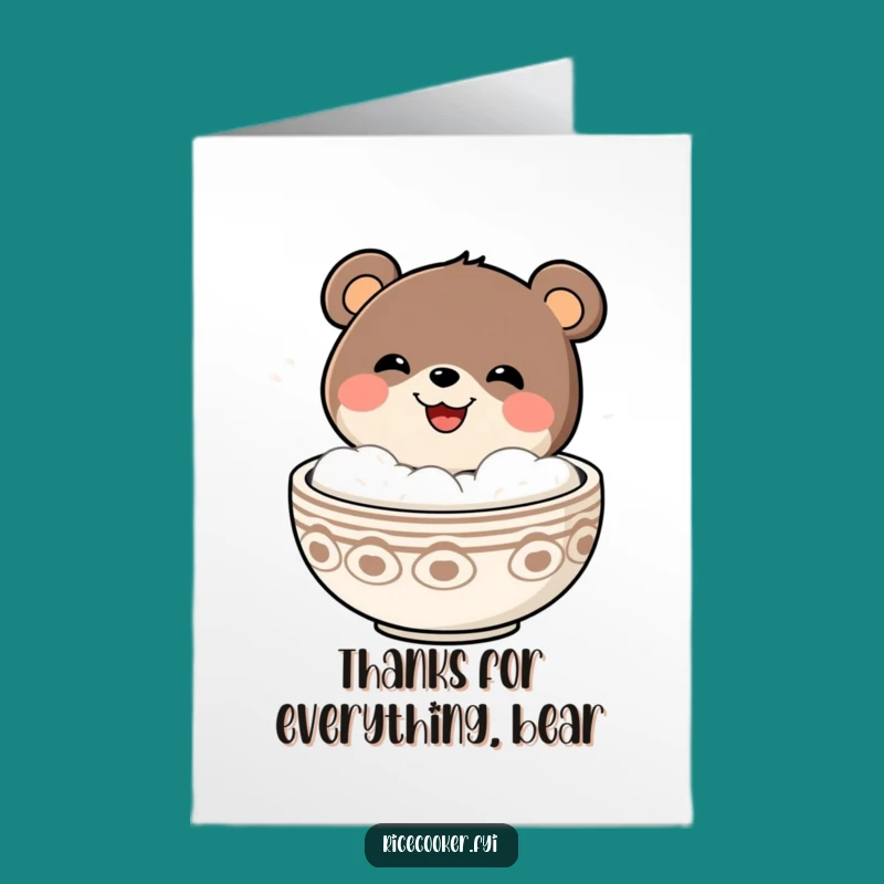 Free Printable Bear Thank You Card: Steamy Gratitude Downloadable Gift!