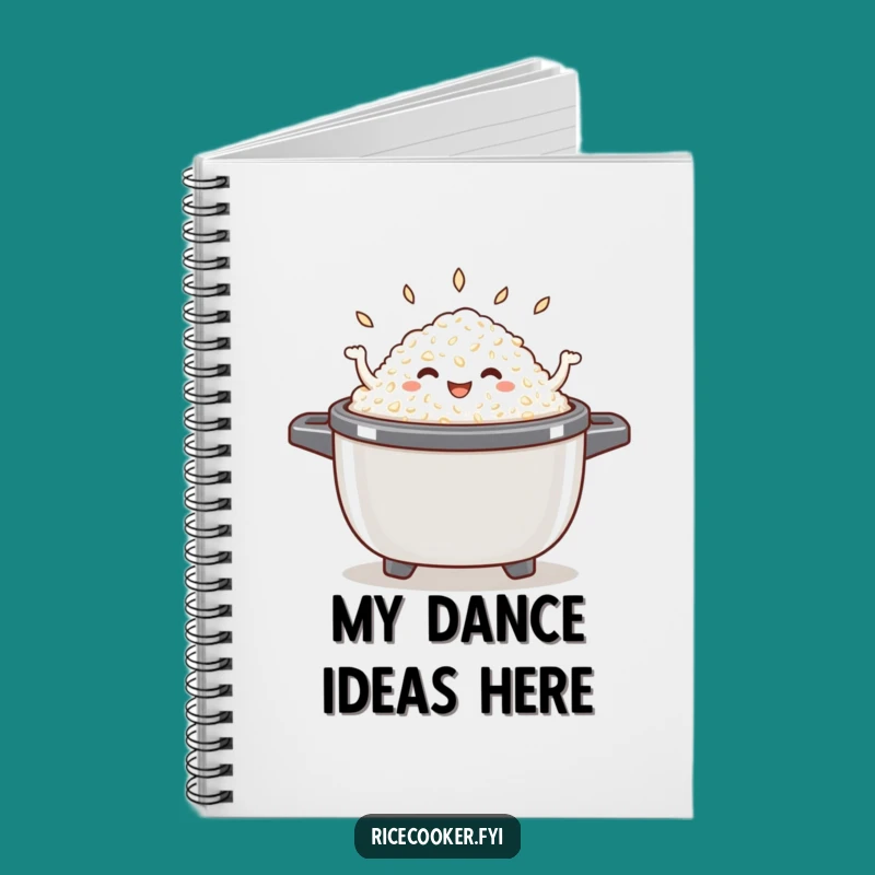 Funny Dancing Rice Notebook - Capture Ideas with Happy Cooker Vibes
