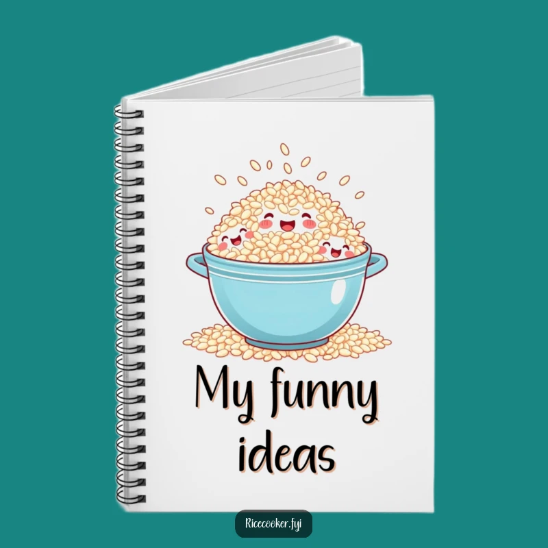 Funny Overflowing Rice Notebook - Jot Down Ideas with Joyful Flair