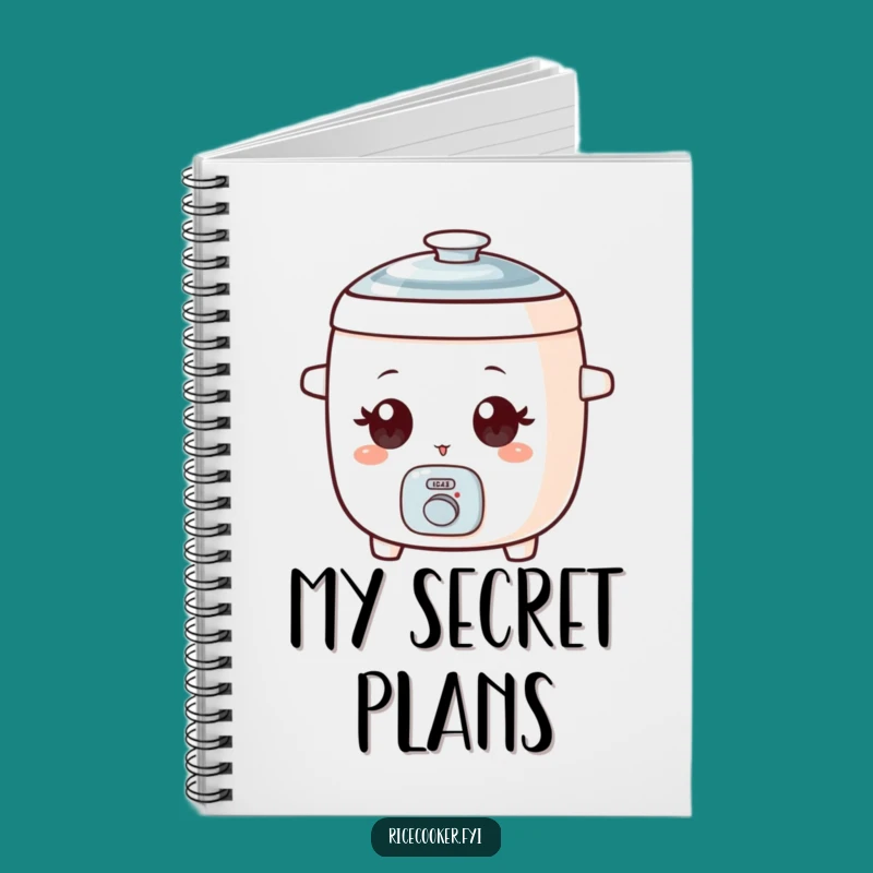 Funny Winking Rice Cooker Notebook, Playful Wide-Eyed Journal, Humorous Gift for Notes