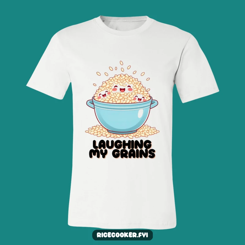 Funny Overflowing Rice T-Shirt - Happy Grains Tee for Food Lovers